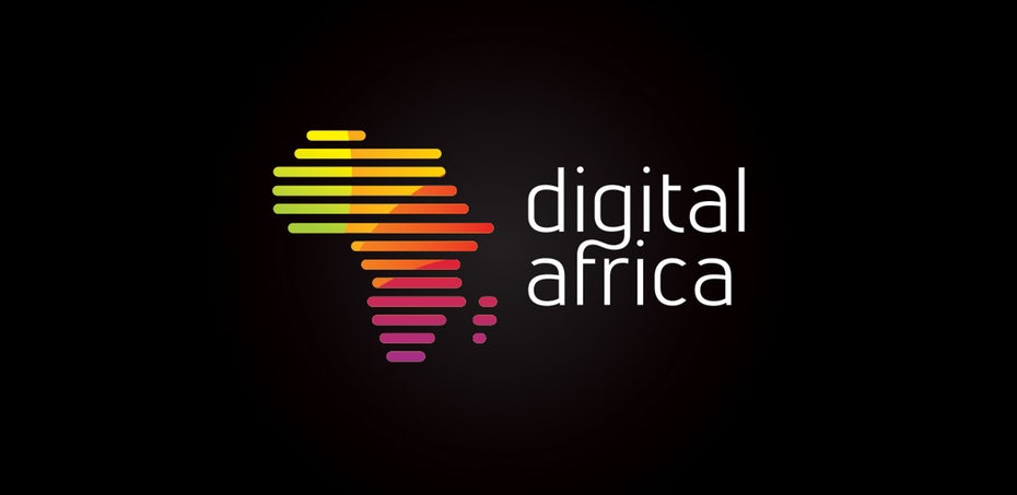 red orange and yellow gradient  logo  in shape of africa