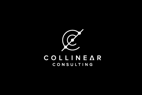 geometric solar system logo with a diagonal trajectory