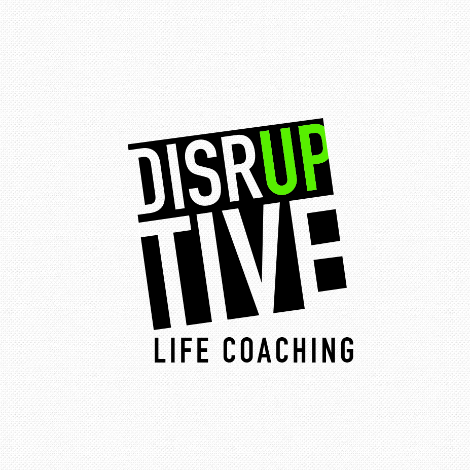 square logo of the word “Disruptive” with the “up” in green