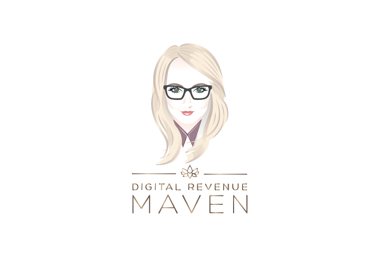 oval logo showing a drawing of a woman’s face along with her name