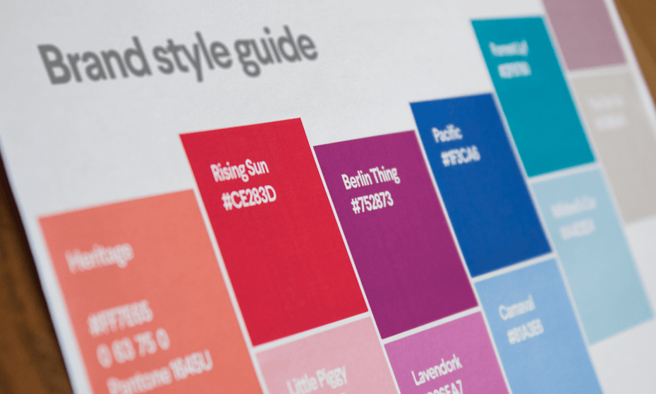 an example of brand guidelines for color