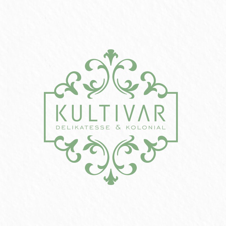 elegant deli logo with ornament design
