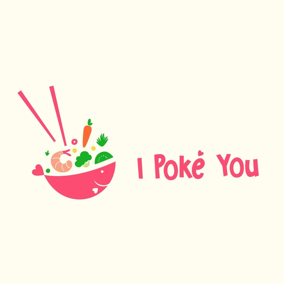 colorful poke bowl logo