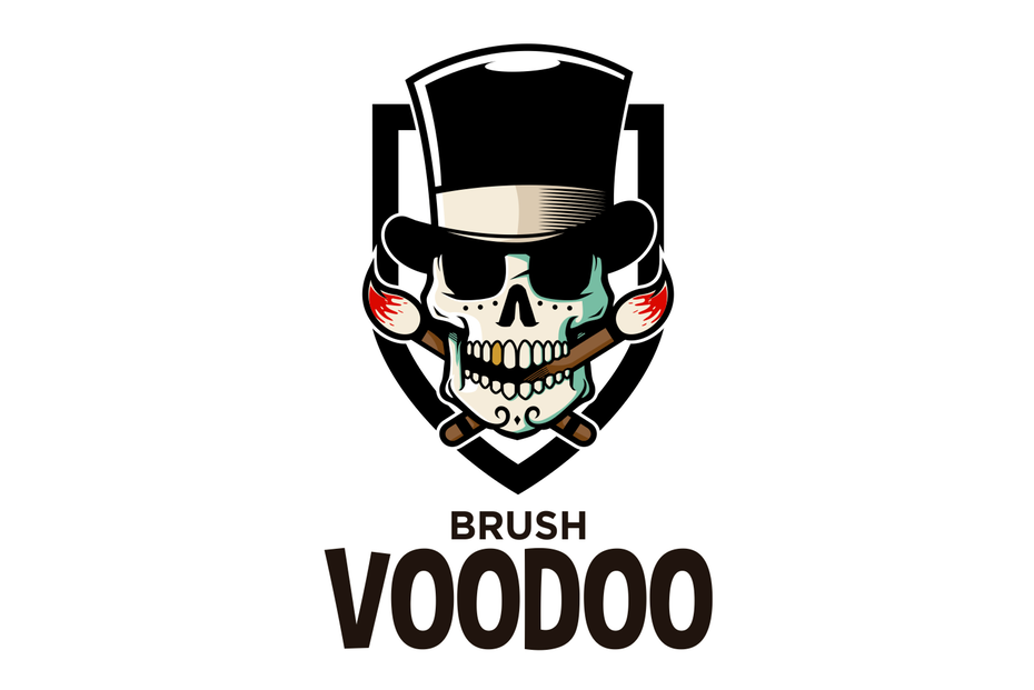 An iconic voodoo skull with a well-designed color palette