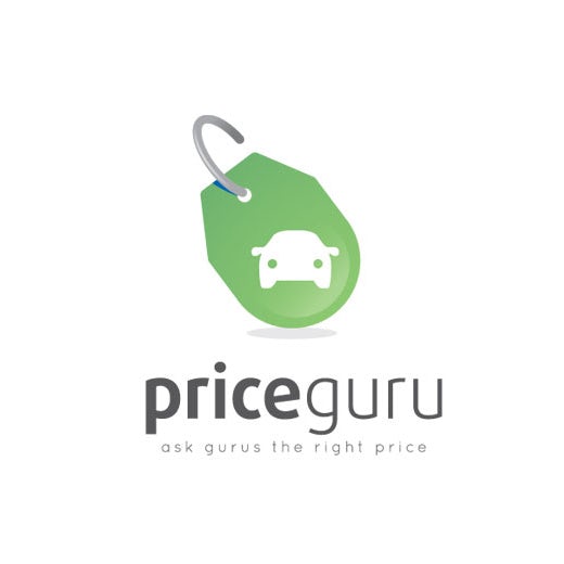 simple modern car logo with tag shape