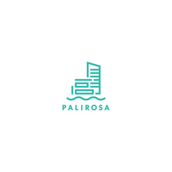 A minimalist, line art logo for a boutique hotel.