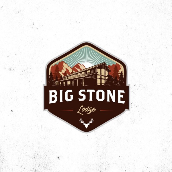 An indulgent, yet cozy logo designed for a lodge in the woods.