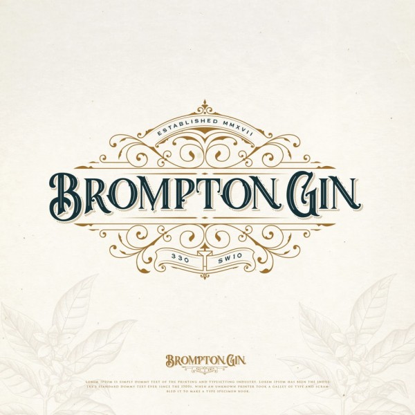 vintage logo for gin brand