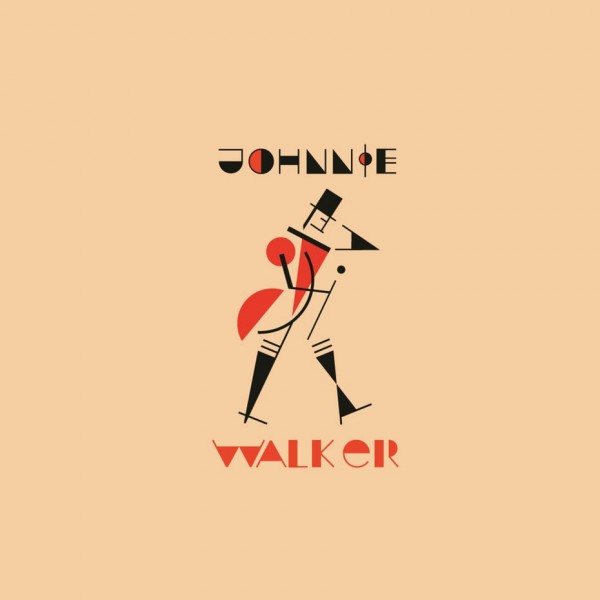 Johnnie Walker logo in Bauhaus design style