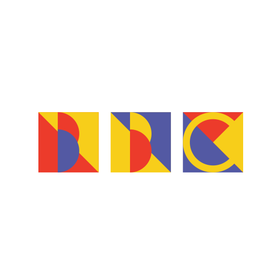 BBC  logo  in Bauhaus design style