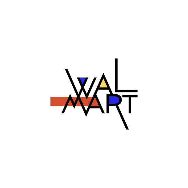 Walmart logo in Bauhaus design style