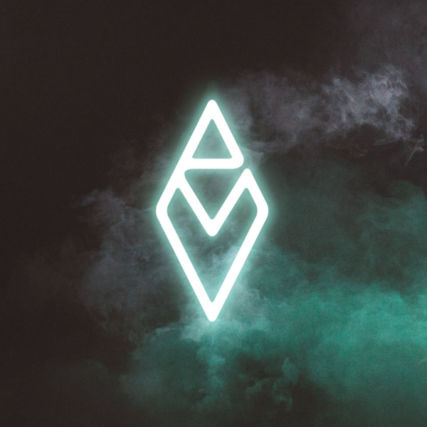 A neon futuristic logo