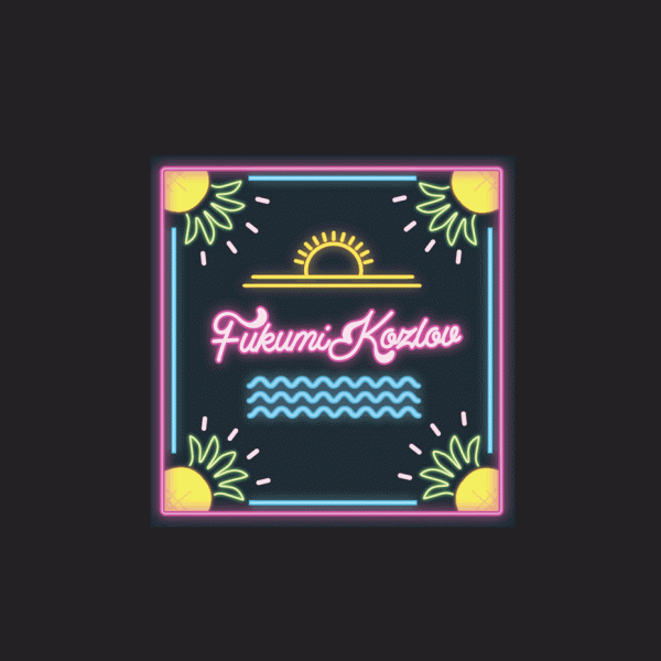 A neon futuristic logo