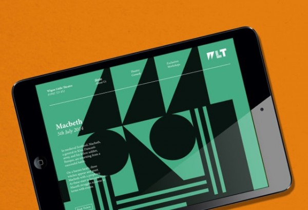 theatre logo variation on tablet