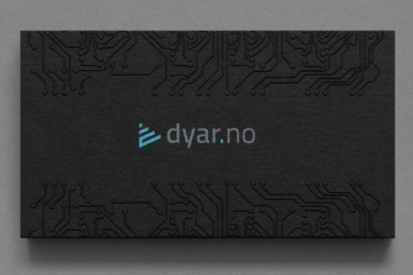 Embossed business card