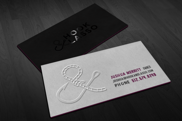 Embossed business card