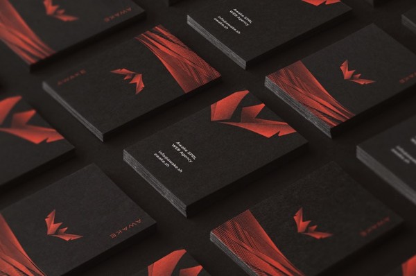 Black and red modern business card