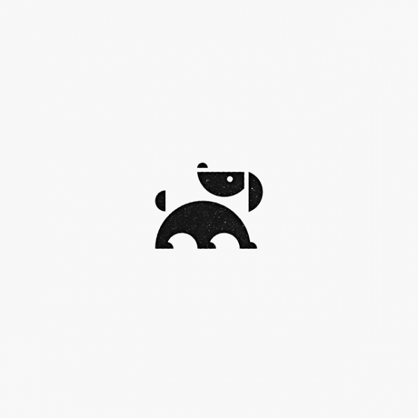 logo with dog illustration