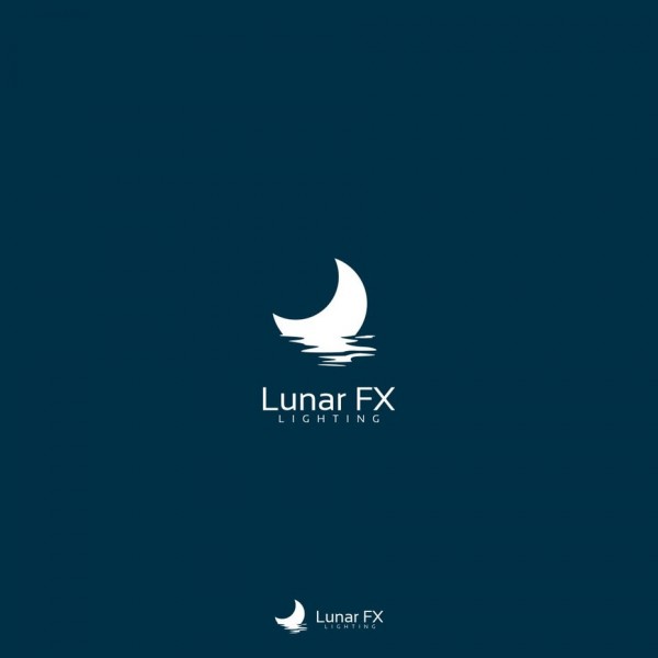 logo with moon reflection concept