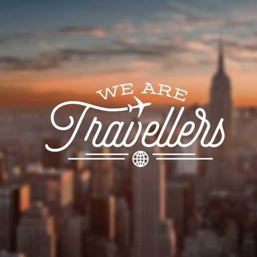 Flat minimal design logo for a Travel website