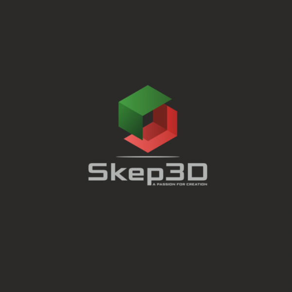 red and green 3D box with a shadow  logo 