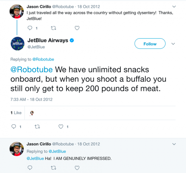 JetBlue customer response tweet