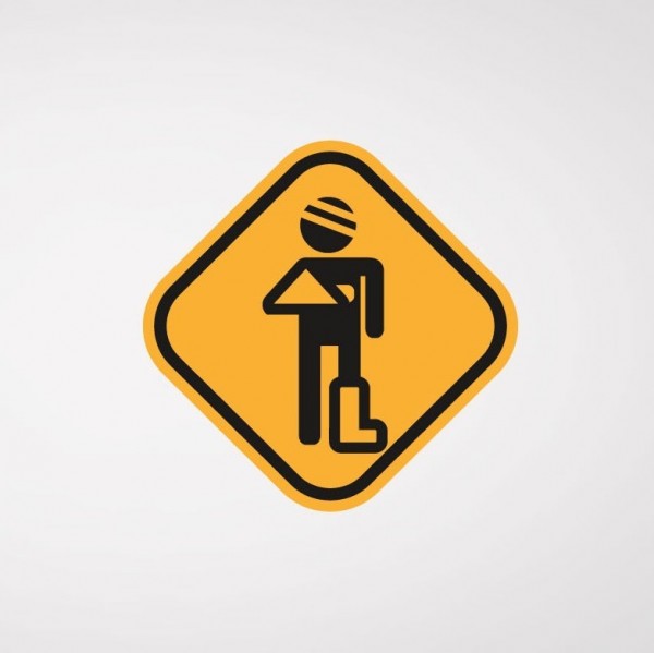 TRAFFIC SIGN, INJURED PERSON logo