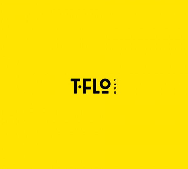 Yellow bold lettered coffee logo design