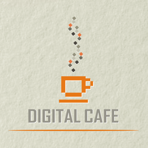 old school pixelated coffee logo design