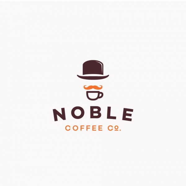 mustache inspired coffee logo