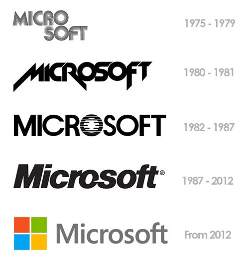 Microsoft’s evolving  logo s