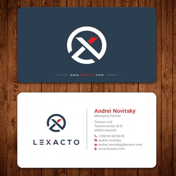 round corner  logo  lawyer business card