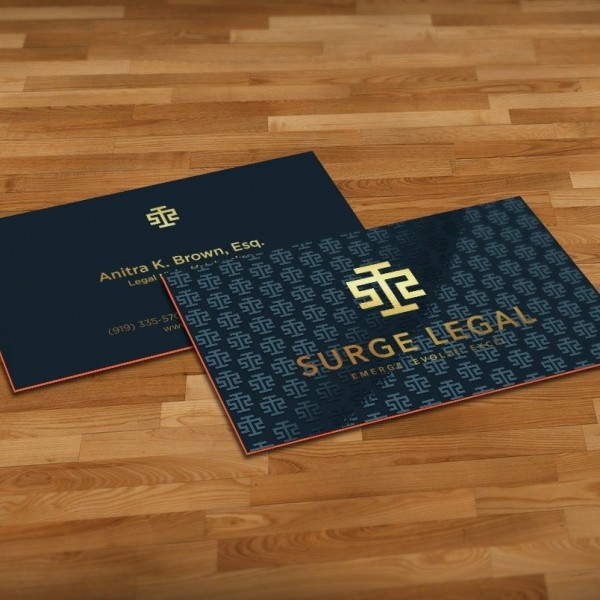 patterned, colored edge lawyer business card