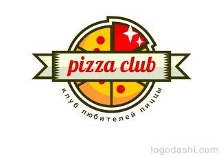 比萨俱乐部标志logo设计，品牌vi设计