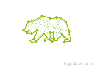 抽象的北极熊图标标志logo设计，品牌vi设计