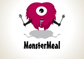 MonsterMeal快餐店logo标志logo设计，品牌vi设计