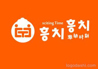 韩国激动时刻餐饮品牌标志logo设计，品牌vi设计