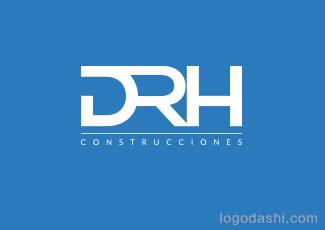 DRH建筑标志logo设计，品牌vi设计