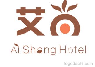 艾尚旅馆标志logo设计，品牌vi设计