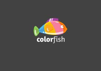 彩色鱼标志logo设计，品牌vi设计