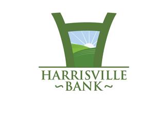 Harrisville银行标志logo设计，品牌vi设计