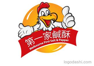 第一家咸酥快餐店标志logo设计，品牌vi设计