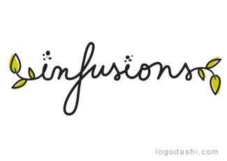 Infusions字体标志logo设计，品牌vi设计