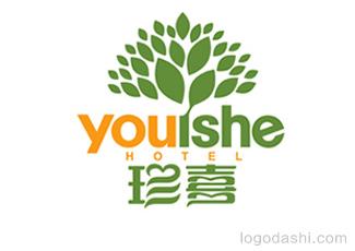 珍喜家庭快捷酒店标志logo设计，品牌vi设计