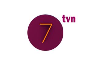 波兰TVN7频道台标标志logo设计，品牌vi设计