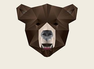 熊形状logo标志logo设计，品牌vi设计