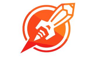 火箭发射图标标志logo设计，品牌vi设计