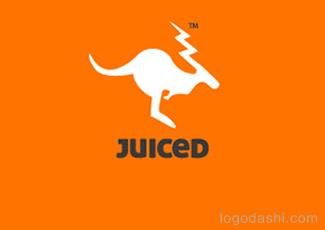 袋鼠果汁标志logo设计，品牌vi设计