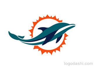 橄榄球海豚队logo标志logo设计，品牌vi设计
