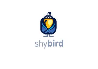 害羞的小鸟标志logo设计，品牌vi设计